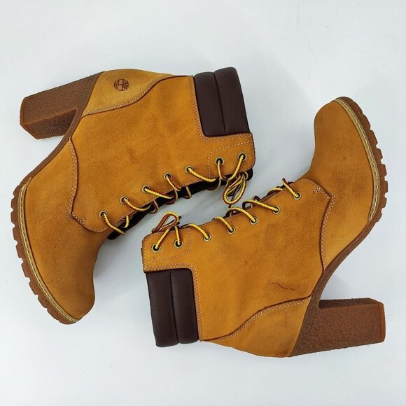 Timberland Women's Wheat Nubuck Leather Ankle Boot Size 9.5 - Picture 5 of 11